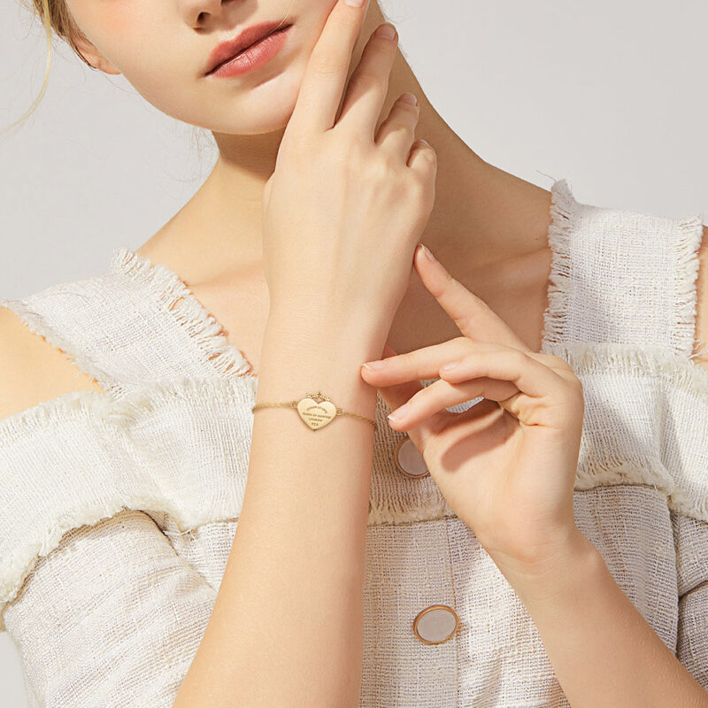 Crowned Heart "Power of Love" Bracelet | Gold - Image 2