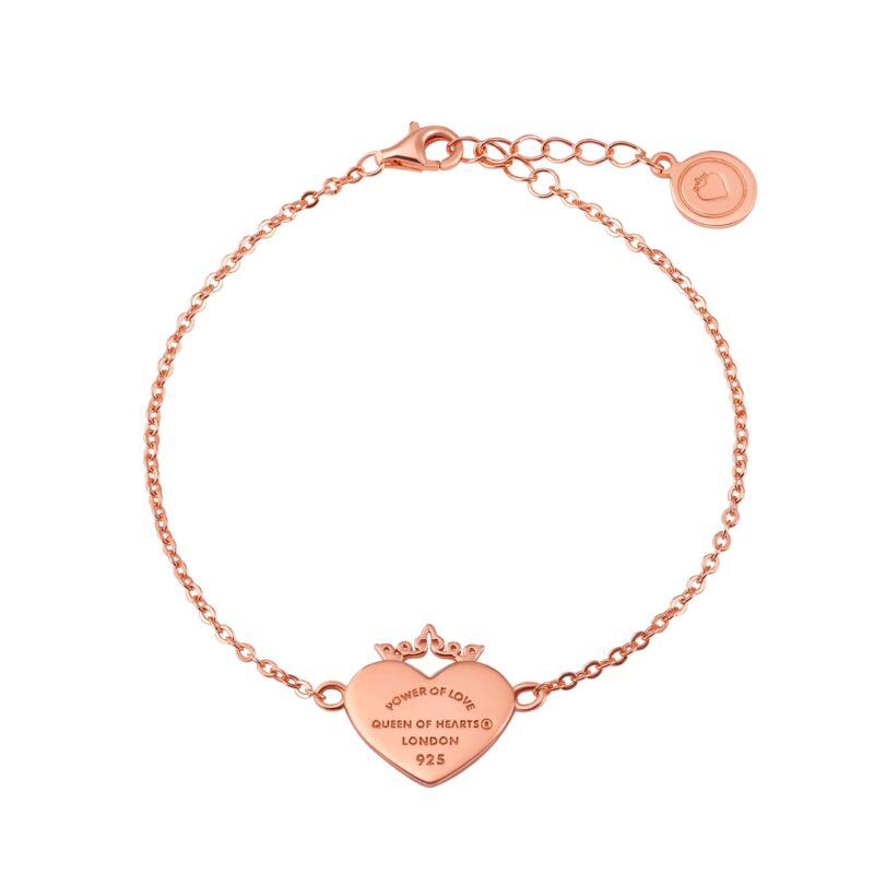 Crowned Heart "Power of Love" Bracelet | Rose Gold