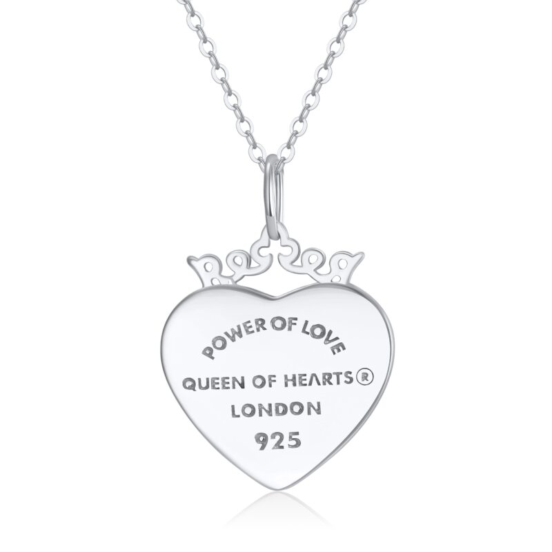 Crowned Heart "Power of Love" Pendant Necklace | Silver