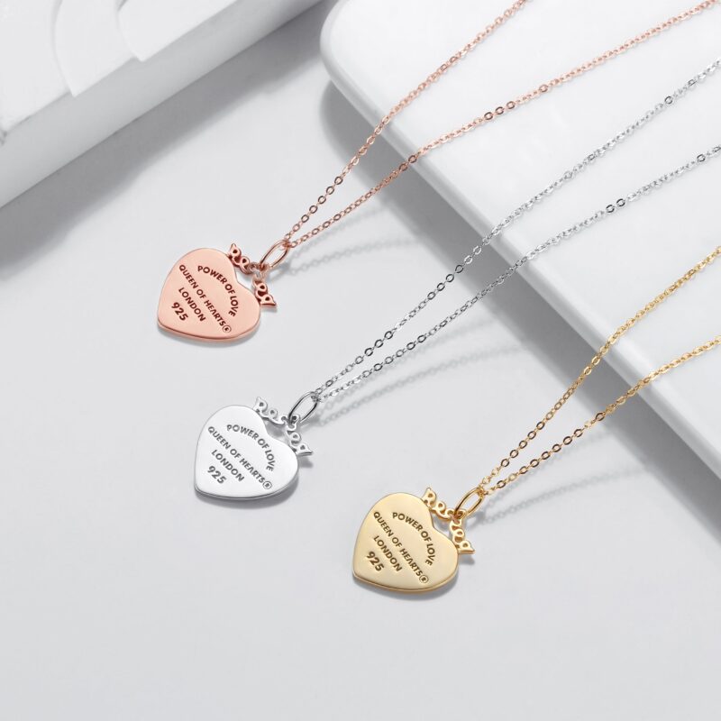 Crowned Heart "Power of Love" Pendant Necklace | Rose Gold - Image 4