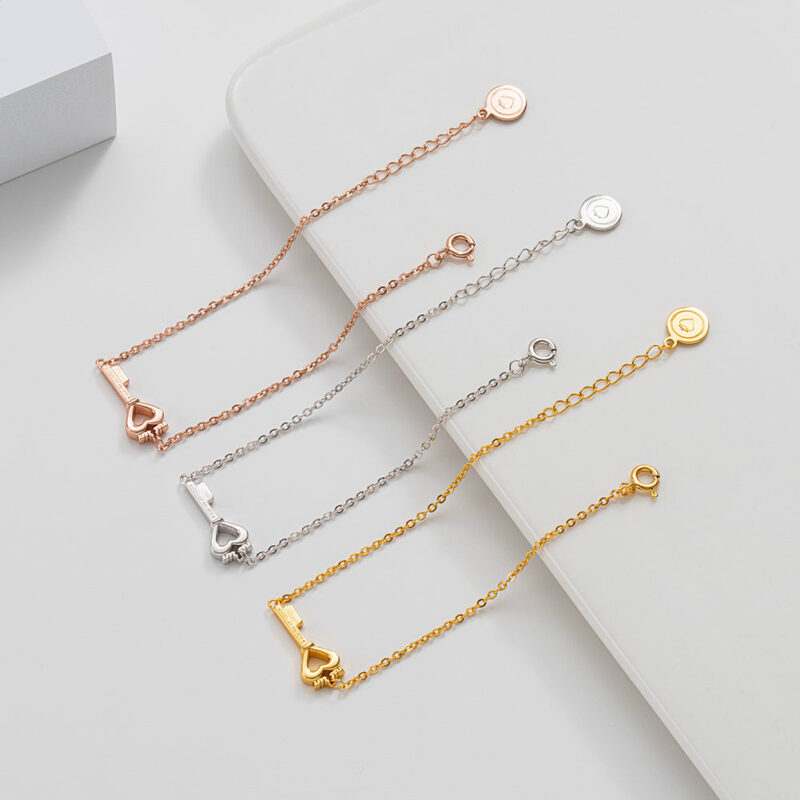 Crowned Heart Key Bracelet | Gold - Image 4