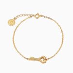 Crowned Heart Key Bracelet | Gold-TONE