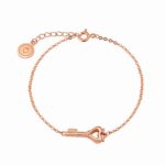 Crowned Heart Key Bracelet | Rose Gold-TONE