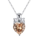 Crowned Heart Birthstone Pendant Necklace | November - Citrine