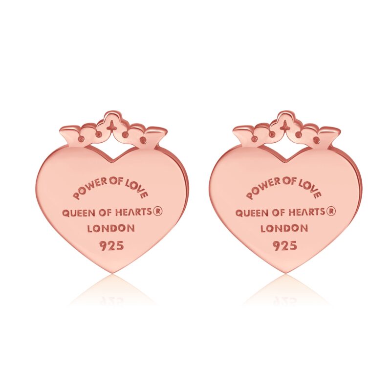 Crowned Heart "Power of Love" Stud Earrings | Rose Gold