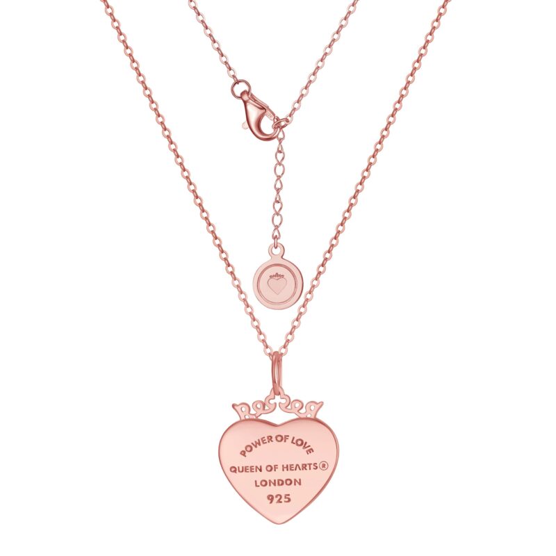 Crowned Heart "Power of Love" Pendant Necklace | Rose Gold - Image 3