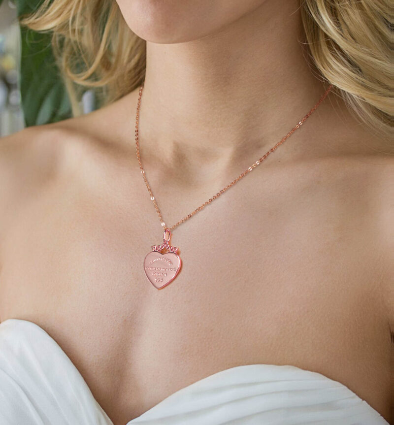 Crowned Heart "Power of Love" Pendant Necklace | Rose Gold - Image 2