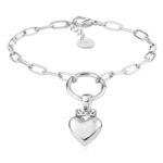 Crowned Heart Bracelet | Silver