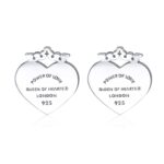 Crowned Heart "Power of Love" Stud Earrings | Silver