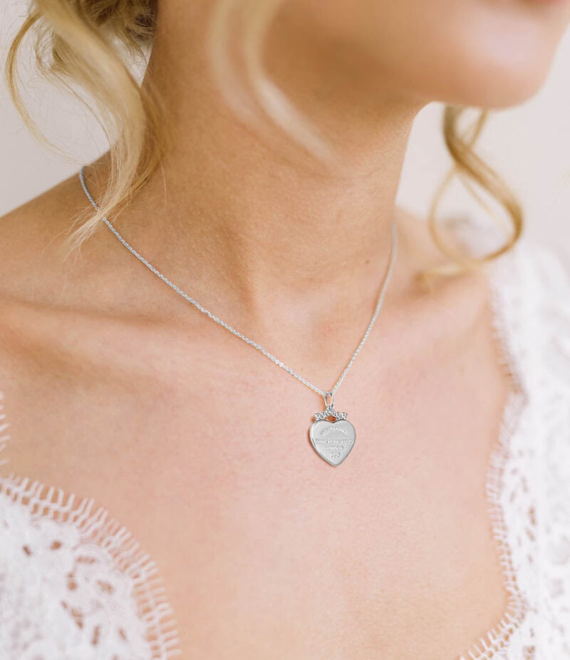 Crowned Heart "Power of Love" Pendant Necklace | Silver - Image 3