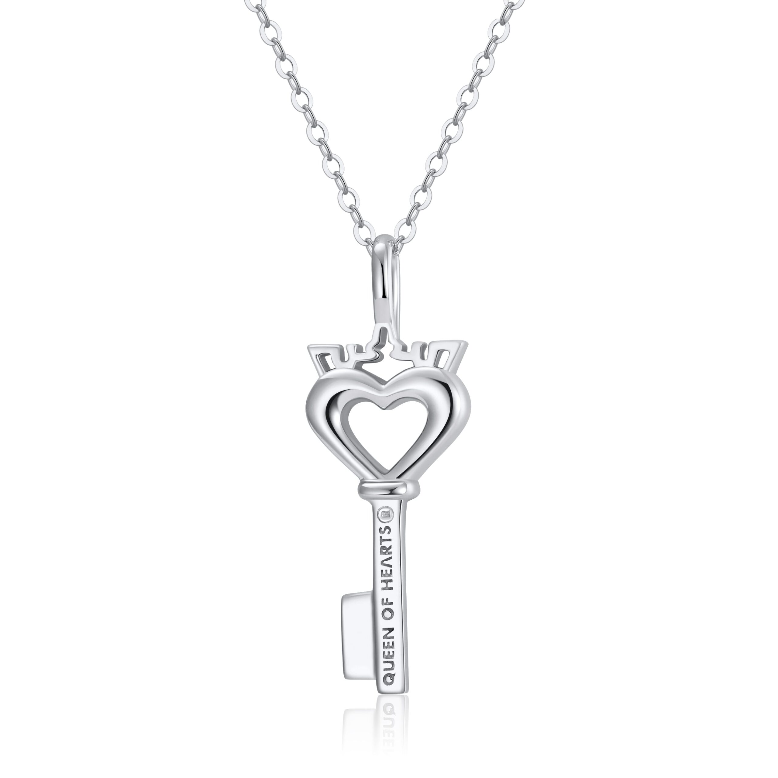 Crowned Heart Key Pendant Necklace Silver Trending Mens Jewellery Women s Jewellery Alfred Co. London