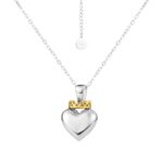 Crowned Heart Pendant Necklace | Silver & Gold