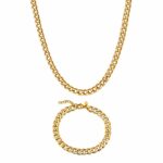 CUBAN CHAIN Necklace & Bracelet Set (GOLD) | 7mm Width | CUBANSLIM