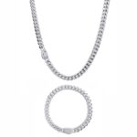 CUBAN CHAIN Necklace & Bracelet Set (SILVER) | 6mm Width | MIAMI 