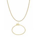 CURB CHAIN Necklace & Bracelet Set (GOLD) | 2mm Width | MINIMAL 