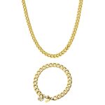 Cuban Chain & Bracelet Set (GOLD) | 9MM WIDTH | ALPHA