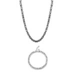 BYZANTINE NECKLACE & BRACELET SET (SILVER) | 5MM WIDTH | STORM