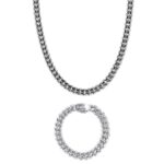 CUBAN CHAIN & BRACELET SET (Silver) | 10MM WIDTH | BROOKLYN