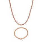CURB CHAIN AND BRACELET SET ( ROSE GOLD) | 5MM WIDTH | DUSK