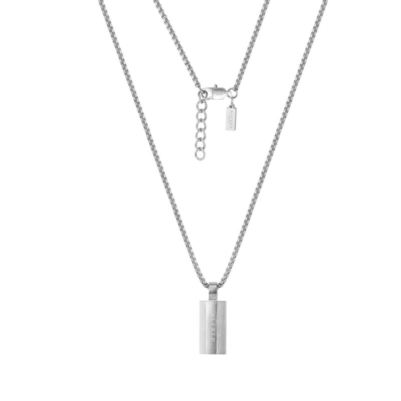 Silver Octagon Pendant Necklace