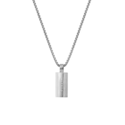 Silver Octagon Pendant Necklace