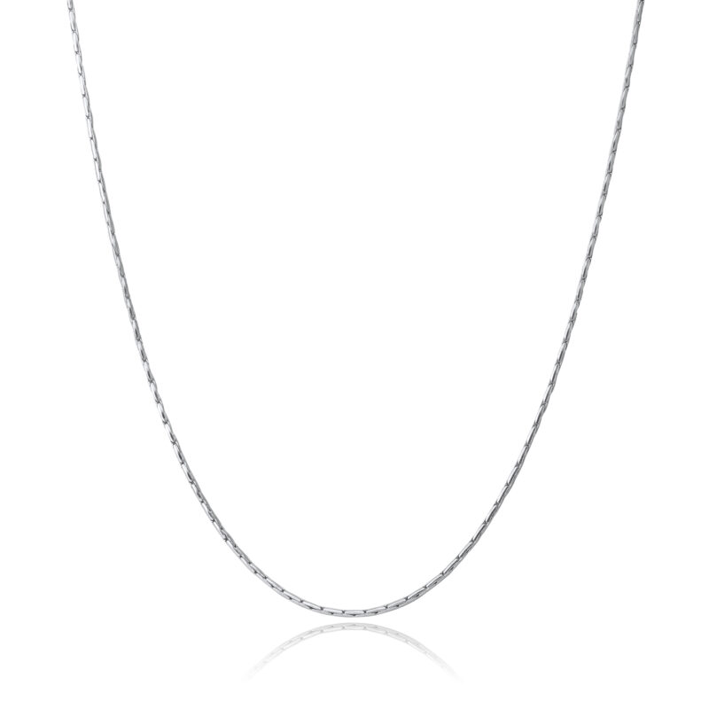 Thin Silver Necklace Chain Bamboo