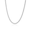 Silver Cuban Chain Necklace - 4mm Lobster Clasp
