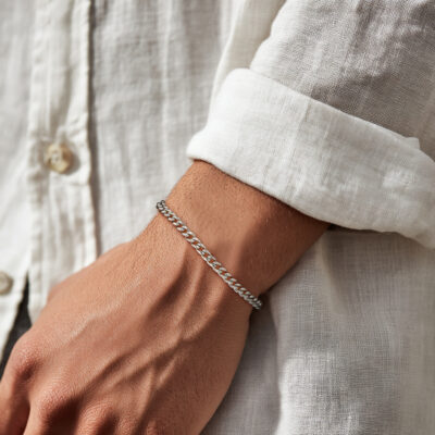Silver Cuban Bracelet 4mm