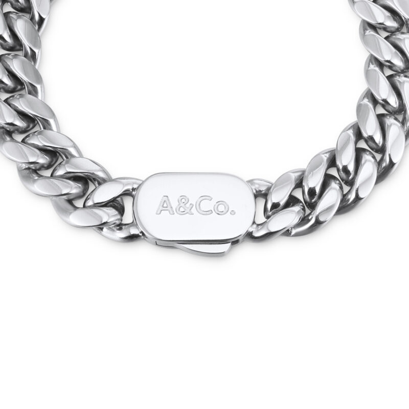 SILVER CUBAN BRACELET 10MM WIDTH