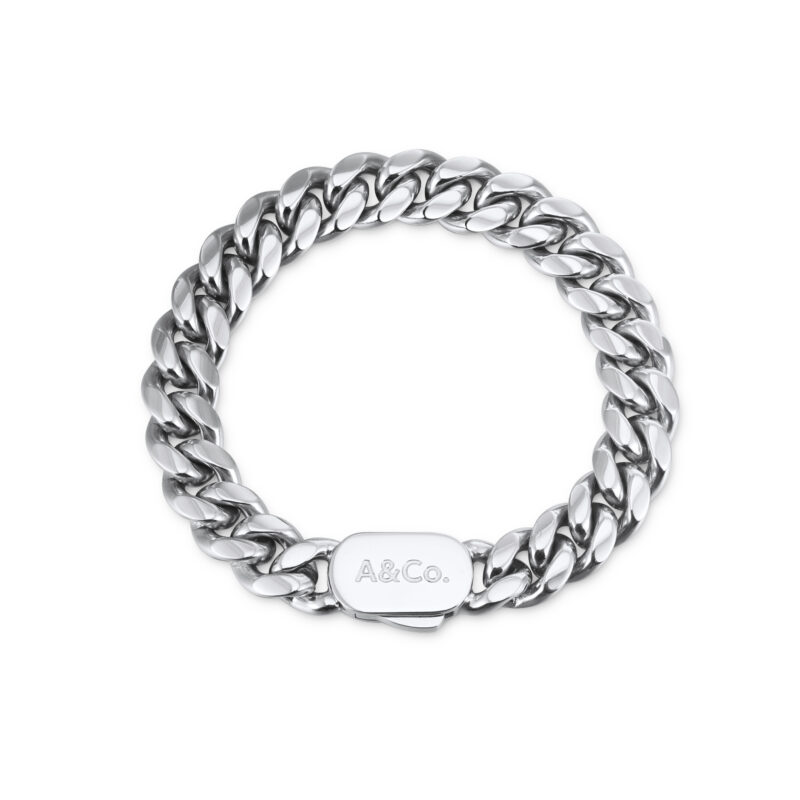 SILVER CUBAN BRACELET 10MM WIDTH