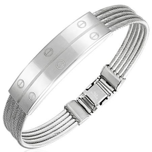 Stainless Steel Cable Bracelet Free Delivery Alfred & Co. Jewellery